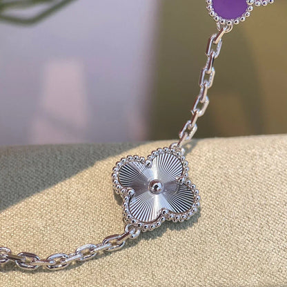 [LunaMar]LUCKY CLOVER 5-MOTIF BRACELET - VIOLET COLLECTION
