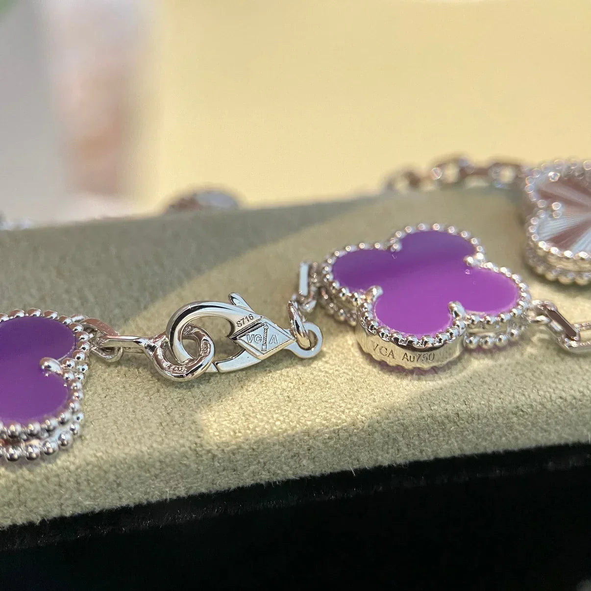 [LunaMar]LUCKY CLOVER 5-MOTIF BRACELET - VIOLET COLLECTION