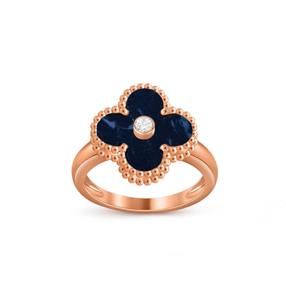 [LunaMar]LUCKY CLOVER DIAMOND-ACCENT ROSE GOLD RING COLLECTION