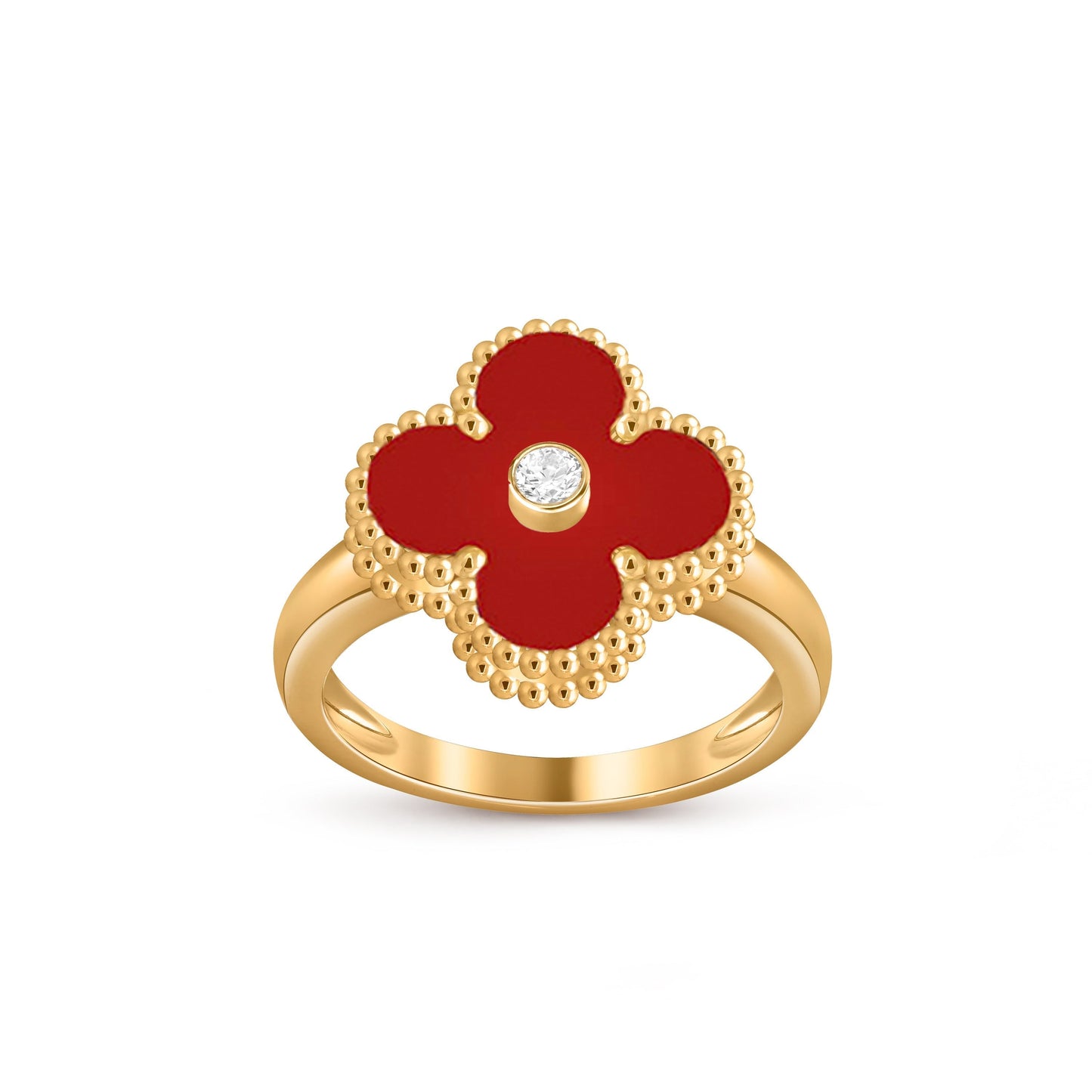 [LunaMar]LUCKY CLOVER DIAMOND-ACCENT GOLD RING COLLECTION