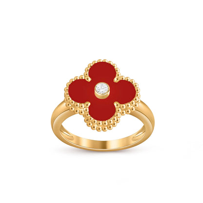 [LunaMar]LUCKY CLOVER DIAMOND-ACCENT GOLD RING COLLECTION