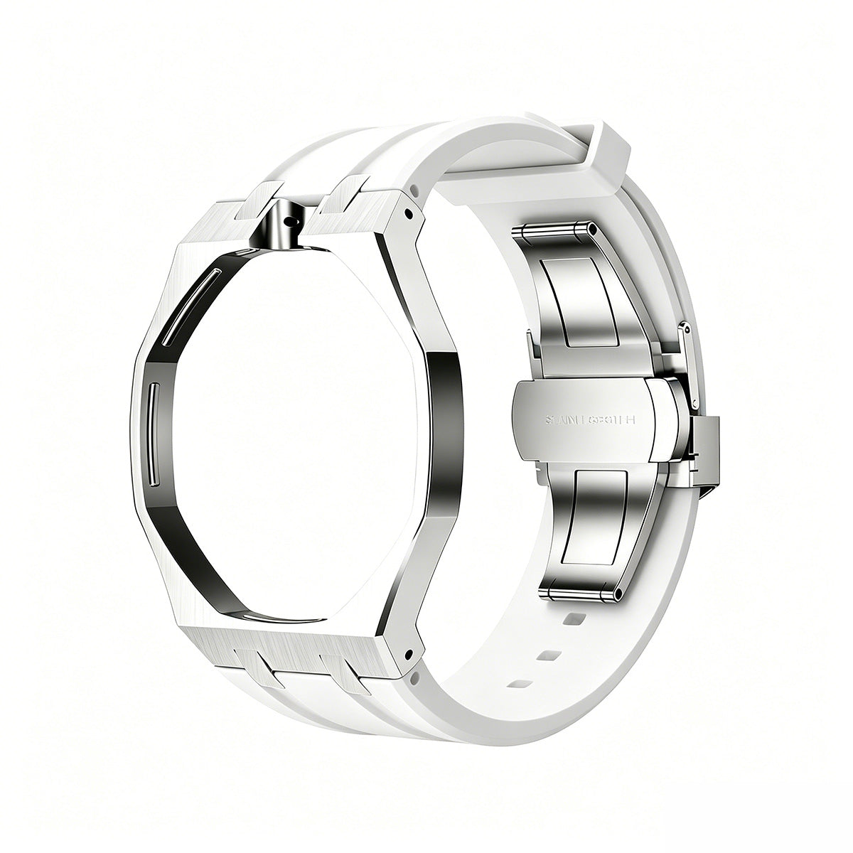 [LunaMar]OAK POP WHITE STEEL SILICONE STRAP