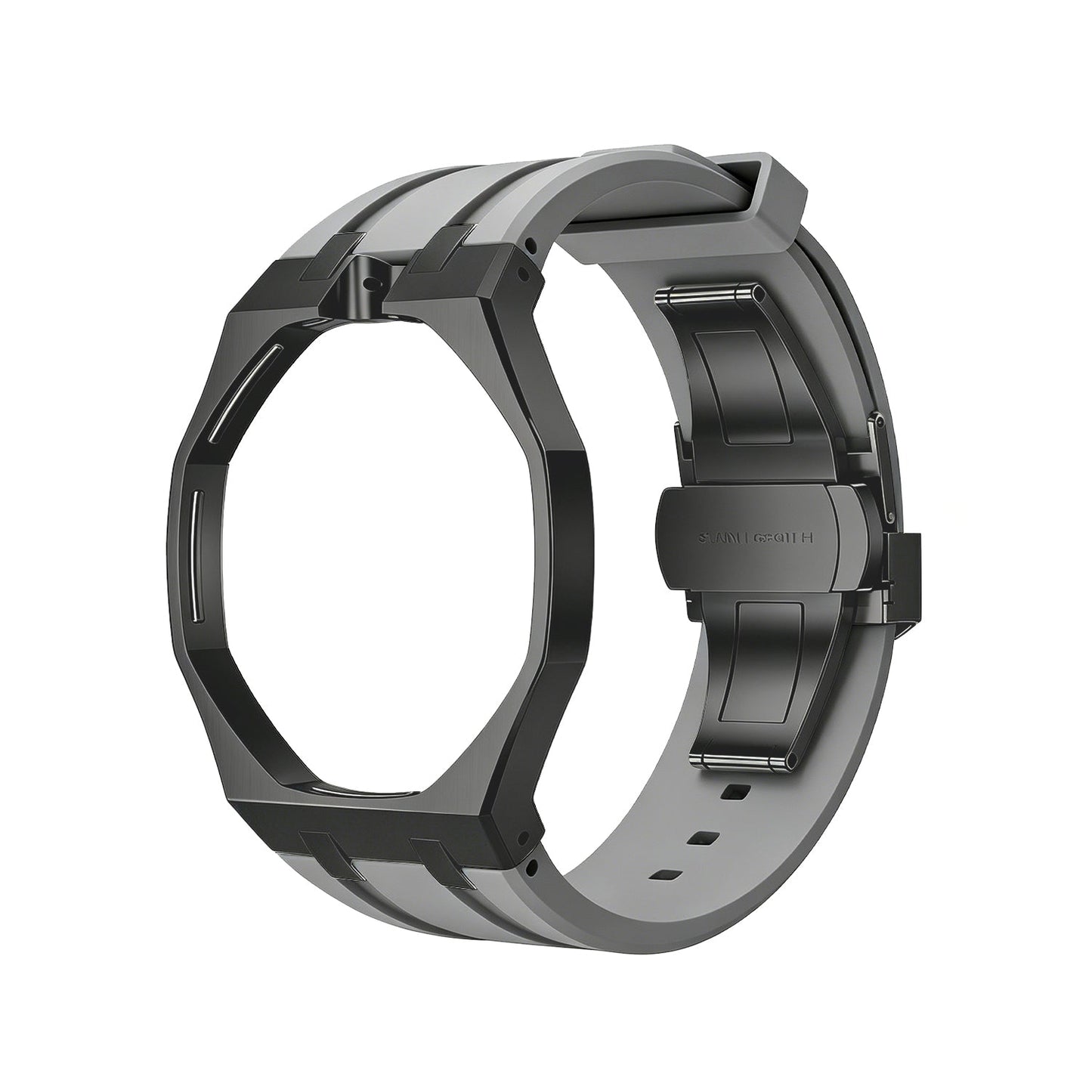 [LunaMar]OAK POP BLACK STEEL CASE & SILICONE STRAP
