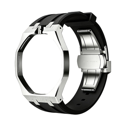 [LunaMar]OAK POP BLACK STEEL SILICONE STRAP
