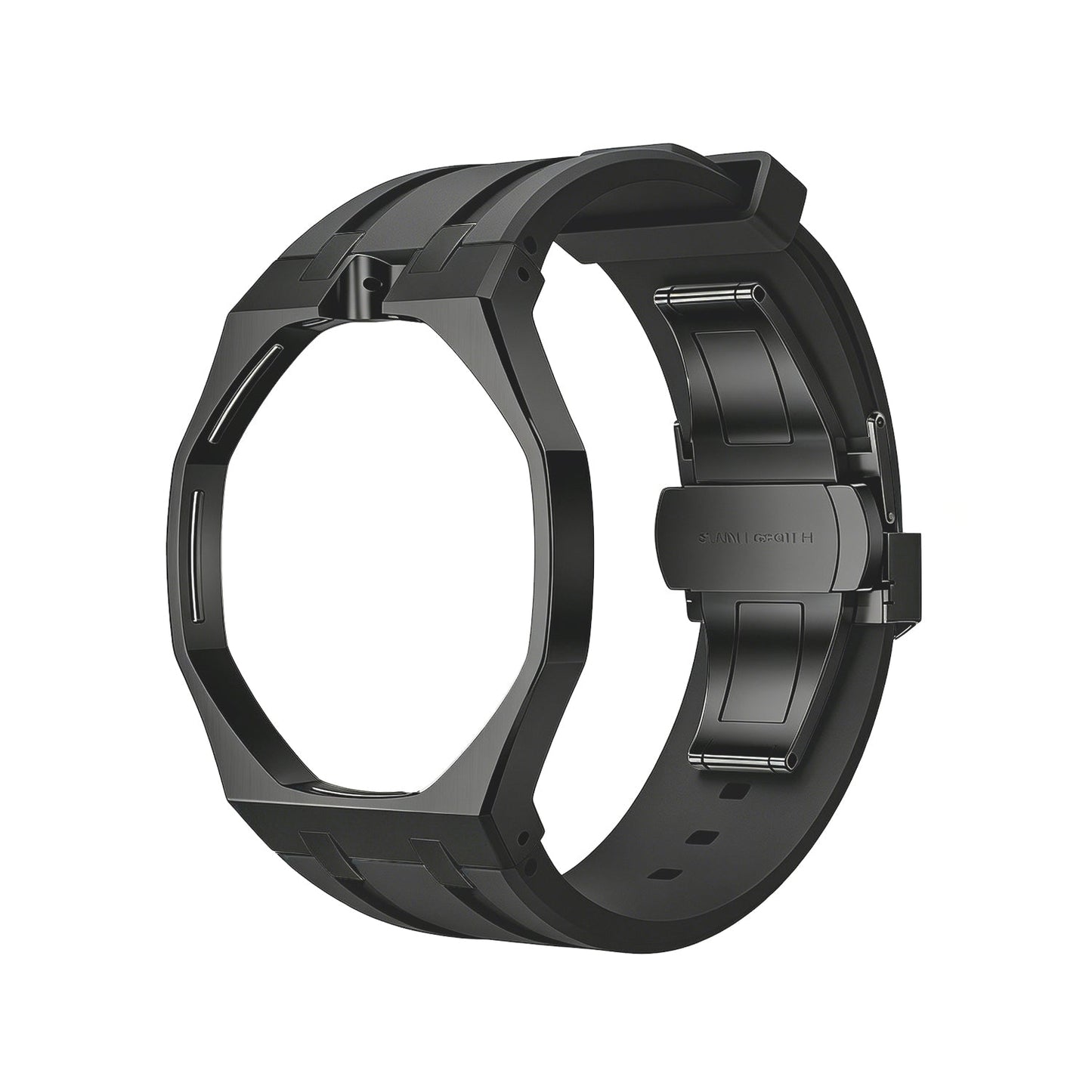 [LunaMar]OAK POP BLACK STEEL CASE & SILICONE STRAP