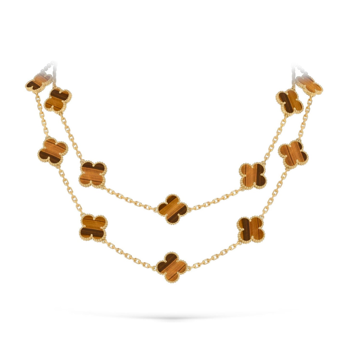 [LunaMar]CLASSIC 20-MOTIF LUCKY CLOVER LONG NECKLACE GOLD COLLECTION