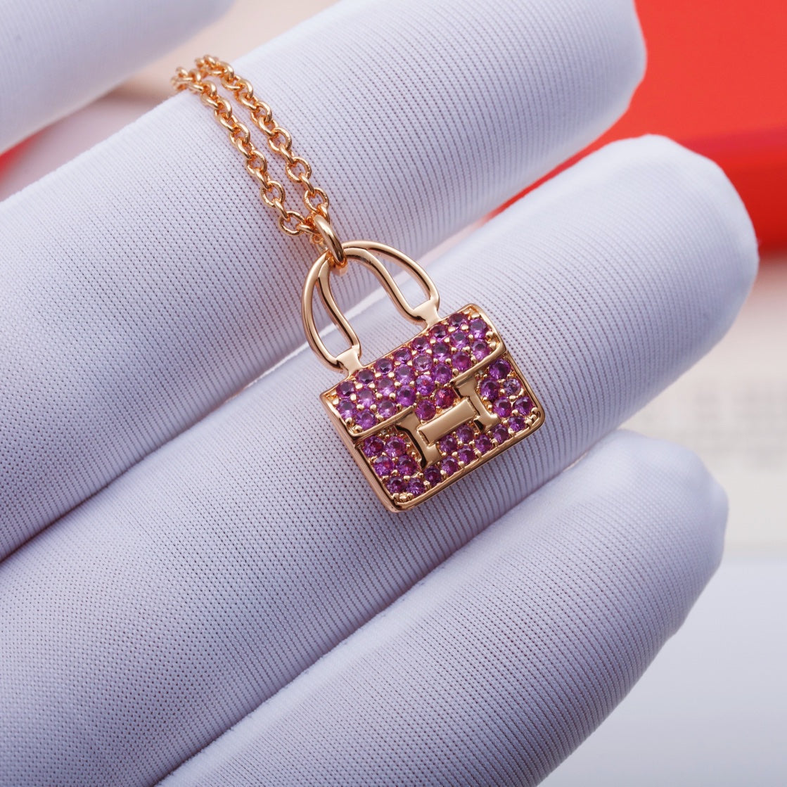 [LunaMar]CONSTANCE PEDANT PURPLE DIAMOND NECKLACE