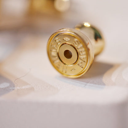 [LunaMar]MINI POP H GOLD EARRINGS GREY