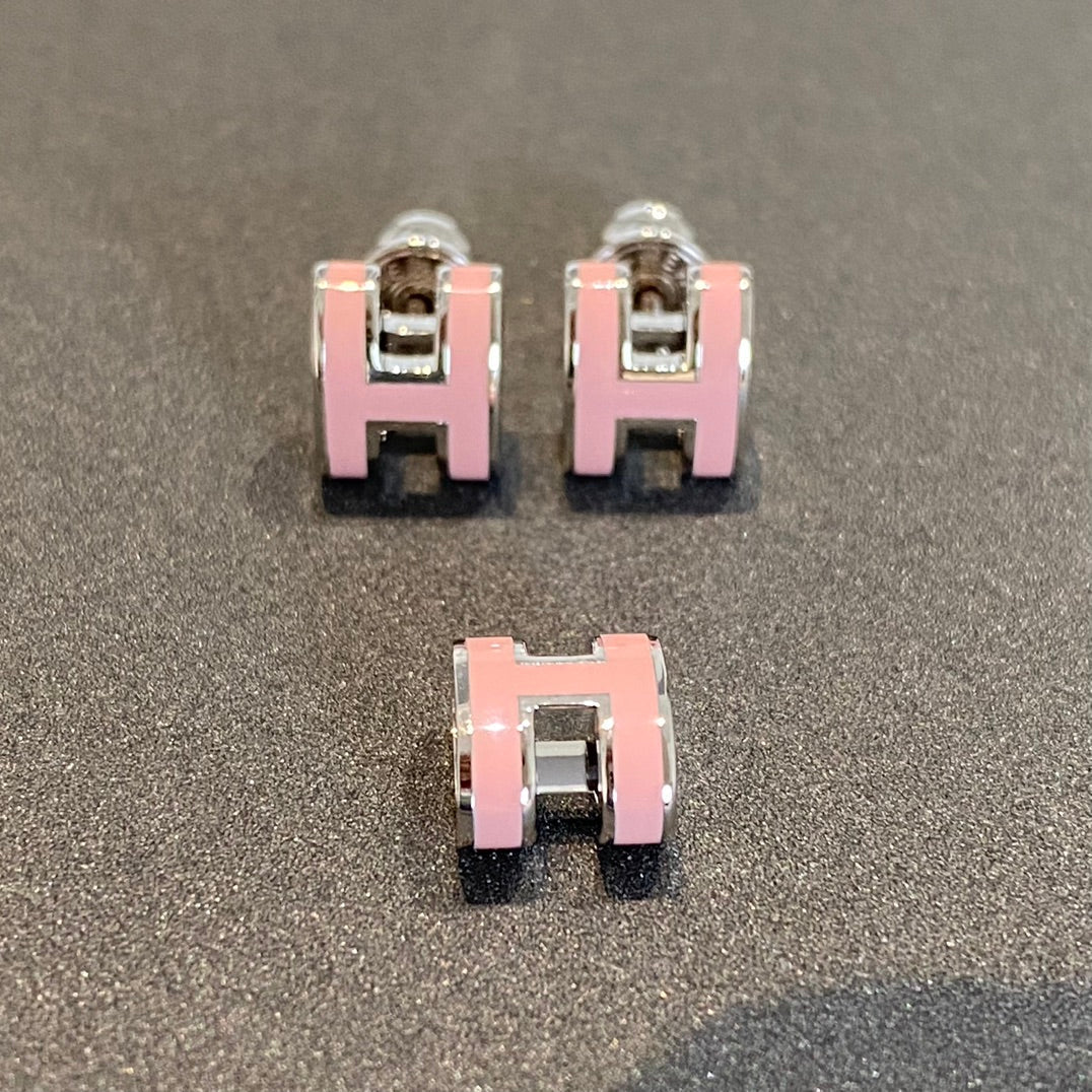 [LunaMar]MINI POP H SILVER EARRINGS PINK