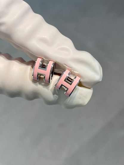 [LunaMar]MINI POP H SILVER EARRINGS PINK