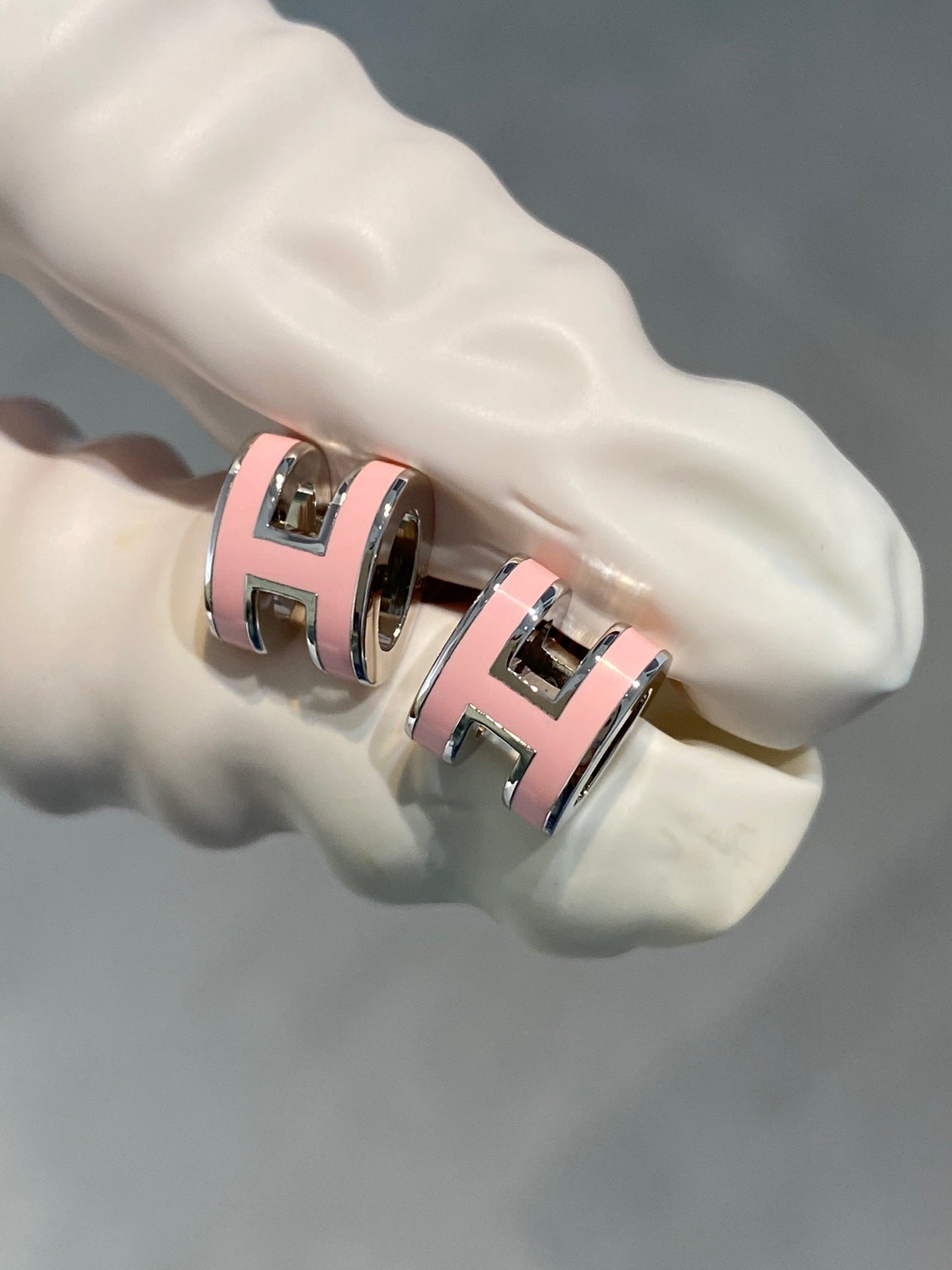 [LunaMar]MINI POP H SILVER EARRINGS PINK