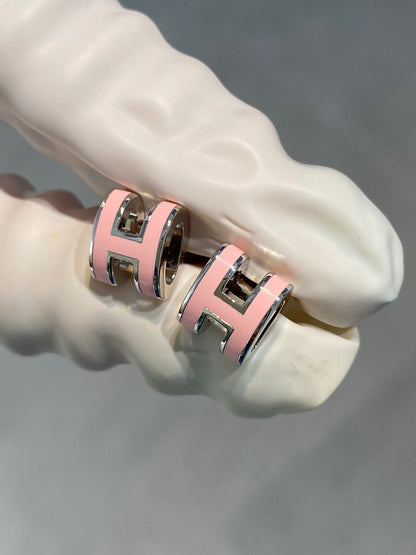 [LunaMar]MINI POP H SILVER EARRINGS PINK
