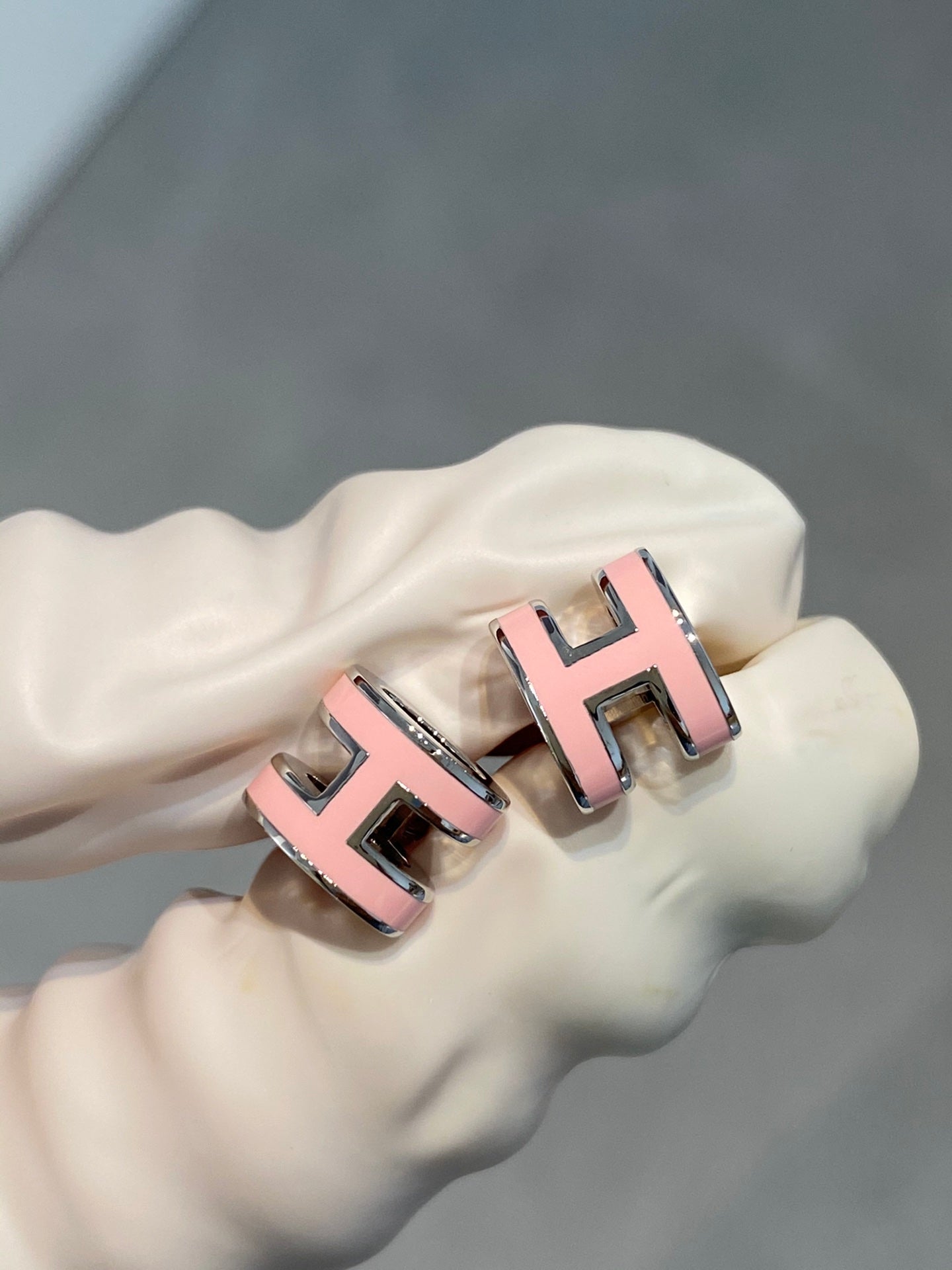 [LunaMar]MINI POP H SILVER EARRINGS PINK