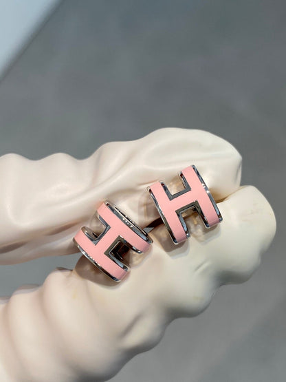 [LunaMar]MINI POP H SILVER EARRINGS PINK
