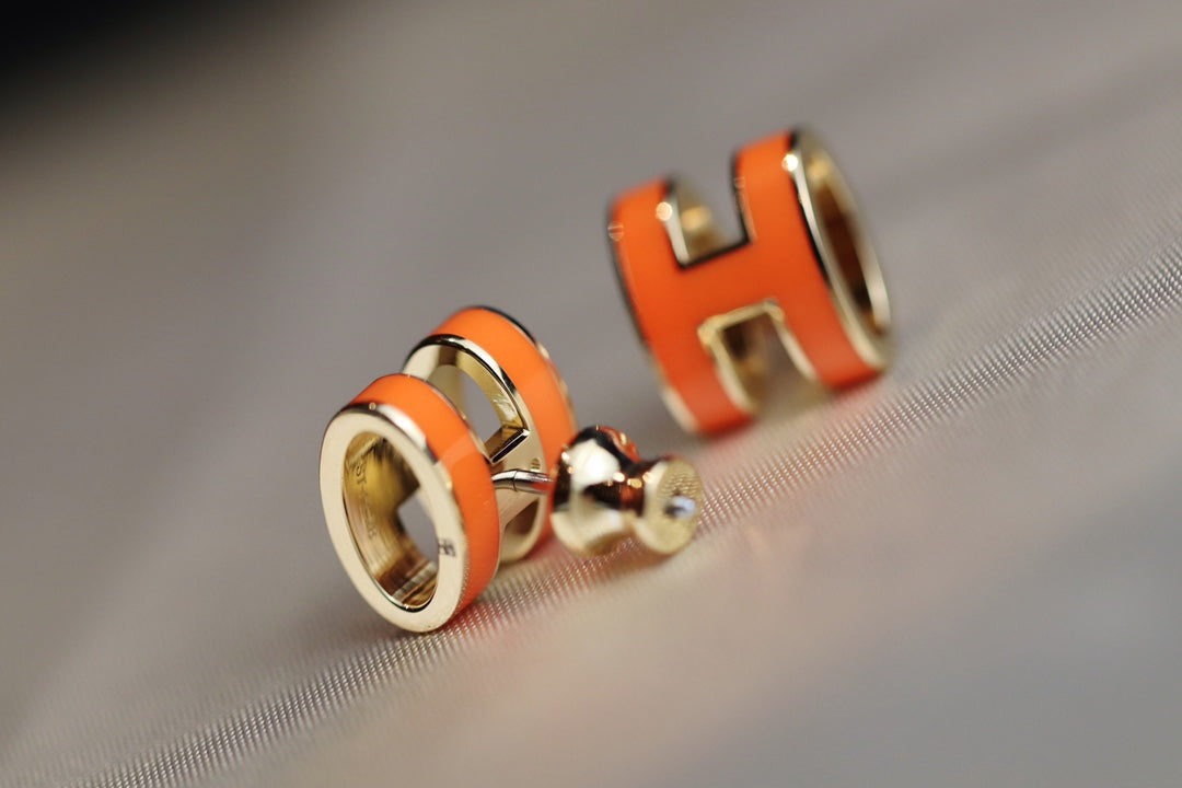 [LunaMar]MINI POP H EARRINGS ORANGE