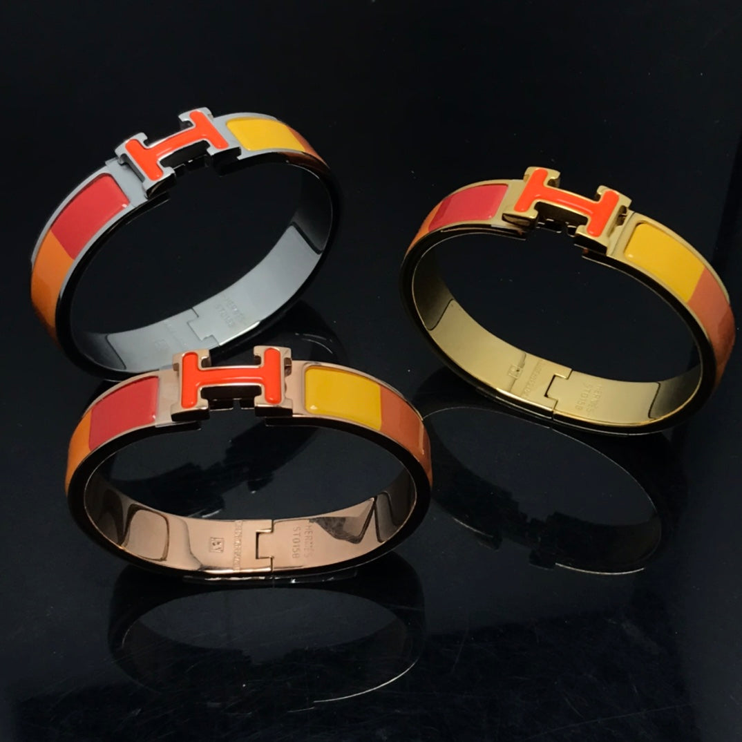 [LunaMar]H BRACELET ORANGE RAINBOW CERAMIC