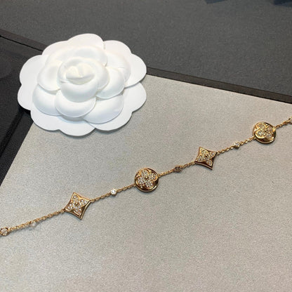 [LunaMar]STAR AND SUN 4 MOTIFS GOLD DIAMONDS BRACELET
