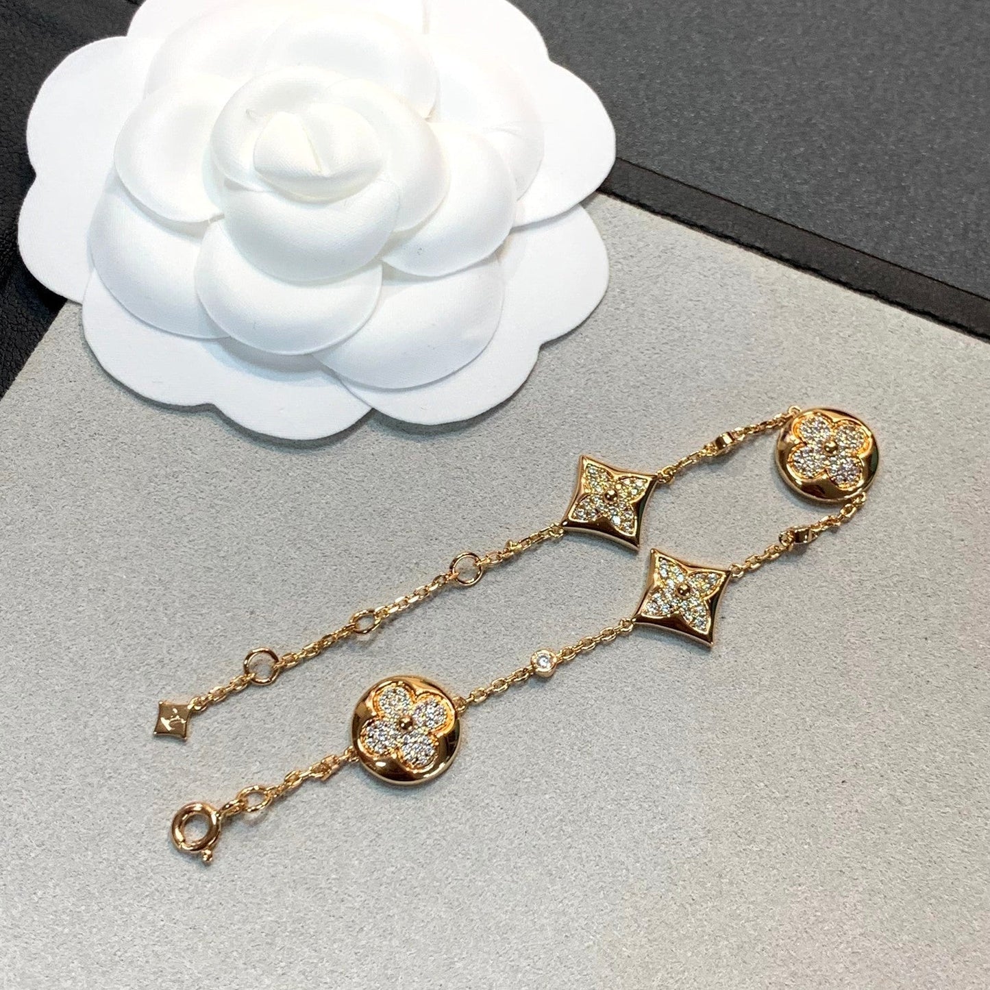 [LunaMar]STAR AND SUN 4 MOTIFS GOLD DIAMONDS BRACELET