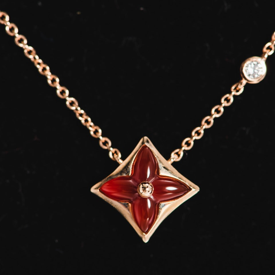 [LunaMar]STAR NECKLACE ROSE GOLD 1 DIAMOND