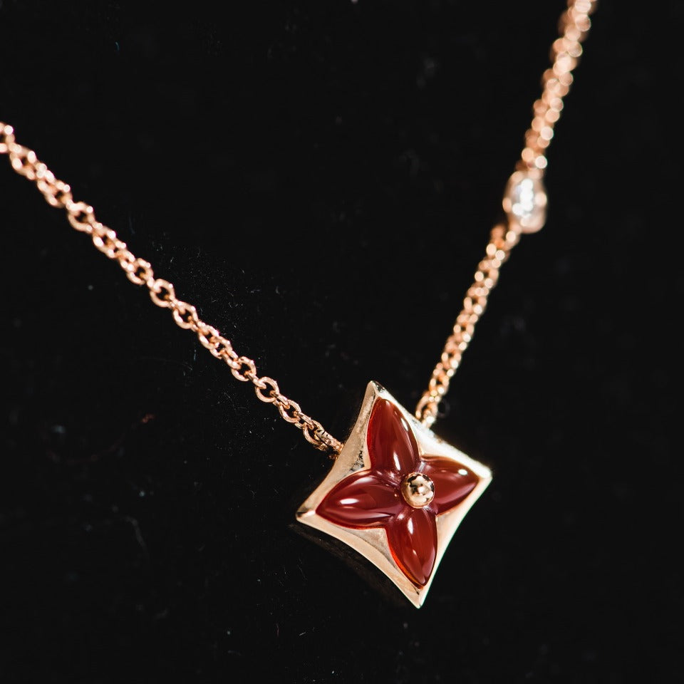 [LunaMar]STAR NECKLACE ROSE GOLD 1 DIAMOND