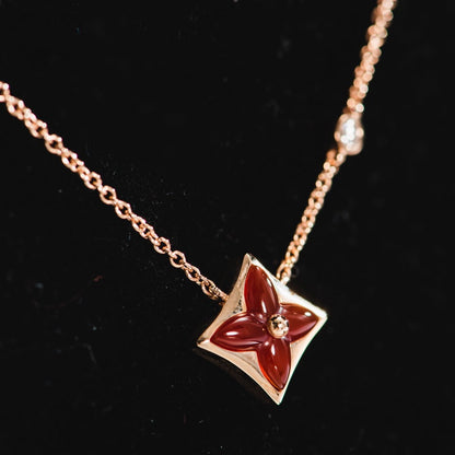 [LunaMar]STAR NECKLACE ROSE GOLD 1 DIAMOND