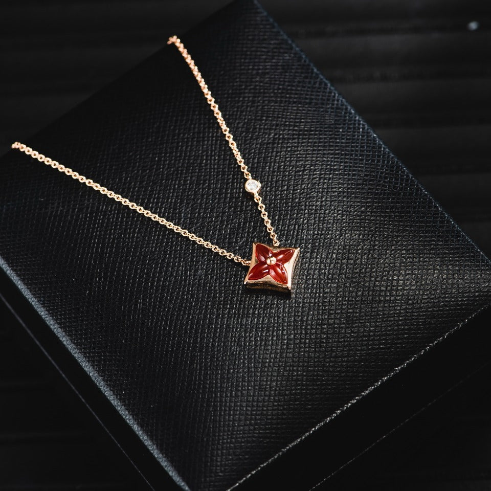 [LunaMar]STAR NECKLACE ROSE GOLD 1 DIAMOND