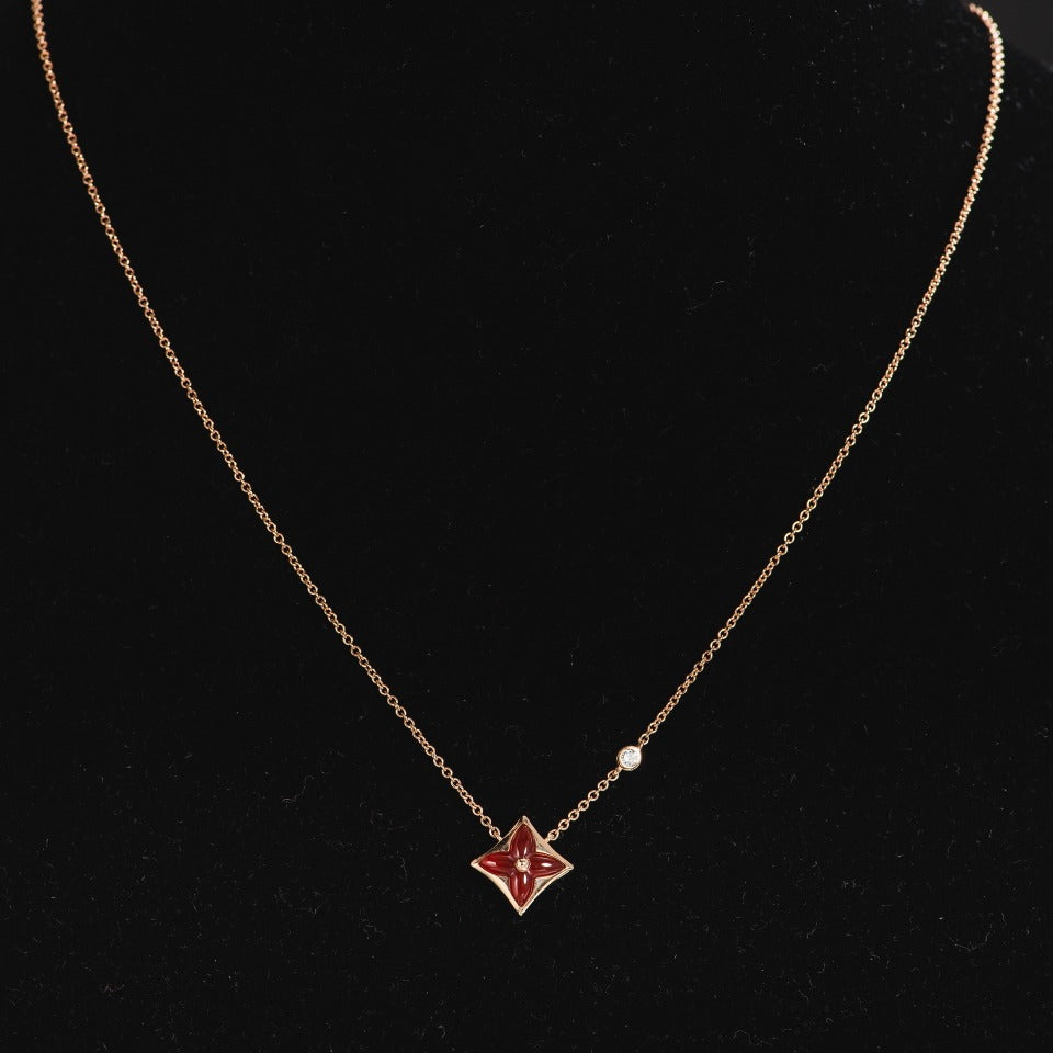 [LunaMar]STAR NECKLACE ROSE GOLD 1 DIAMOND