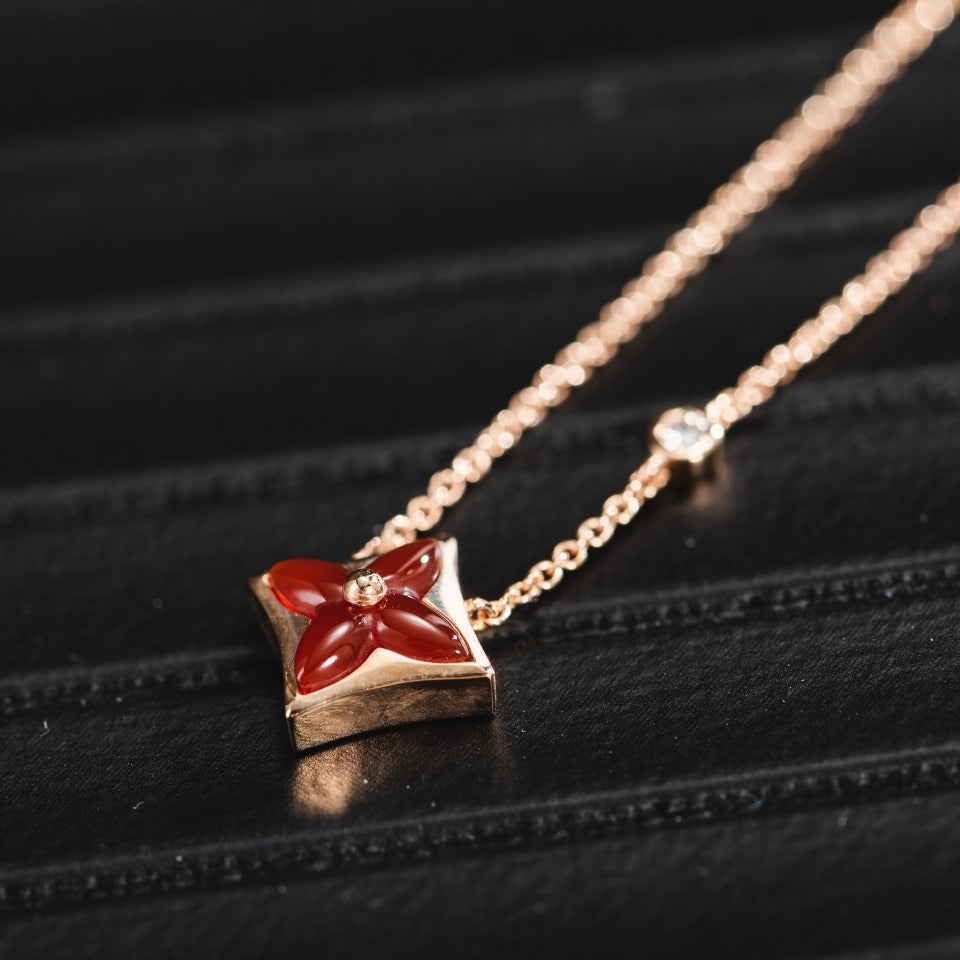 [LunaMar]STAR NECKLACE ROSE GOLD 1 DIAMOND