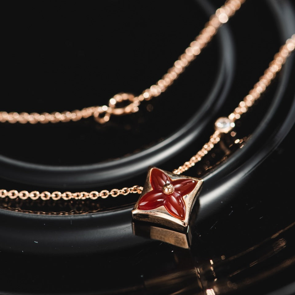 [LunaMar]STAR NECKLACE ROSE GOLD 1 DIAMOND