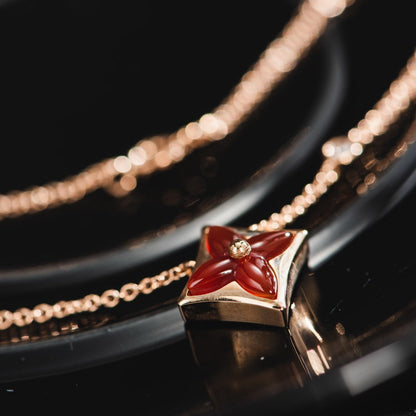 [LunaMar]STAR NECKLACE ROSE GOLD 1 DIAMOND