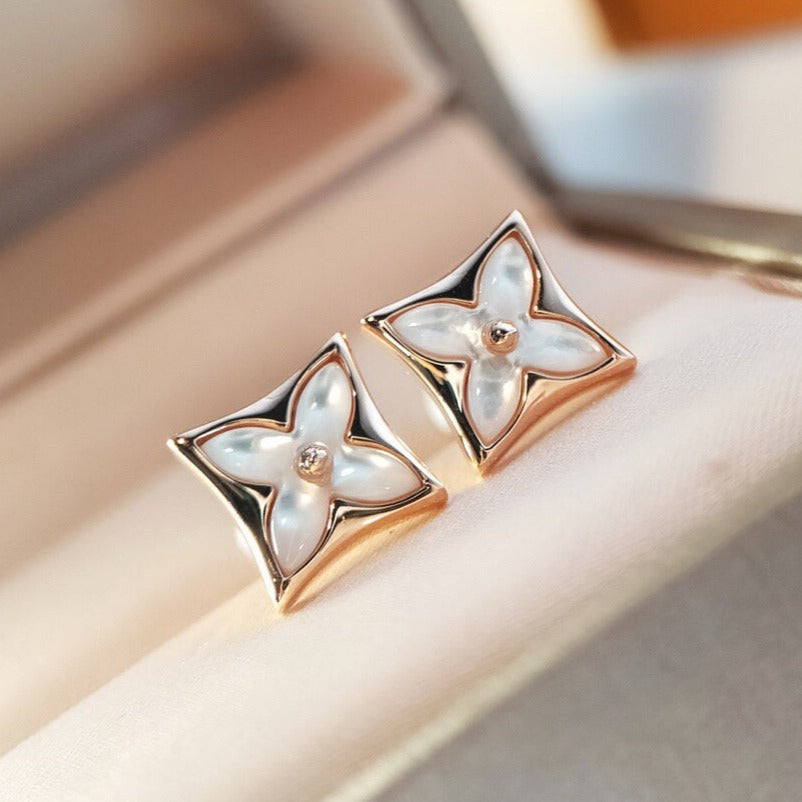 [LunaMar]STAR MOP ROSE GOLD EARRINGS
