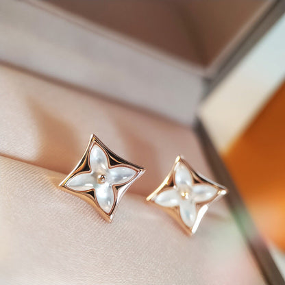 [LunaMar]STAR MOP ROSE GOLD EARRINGS