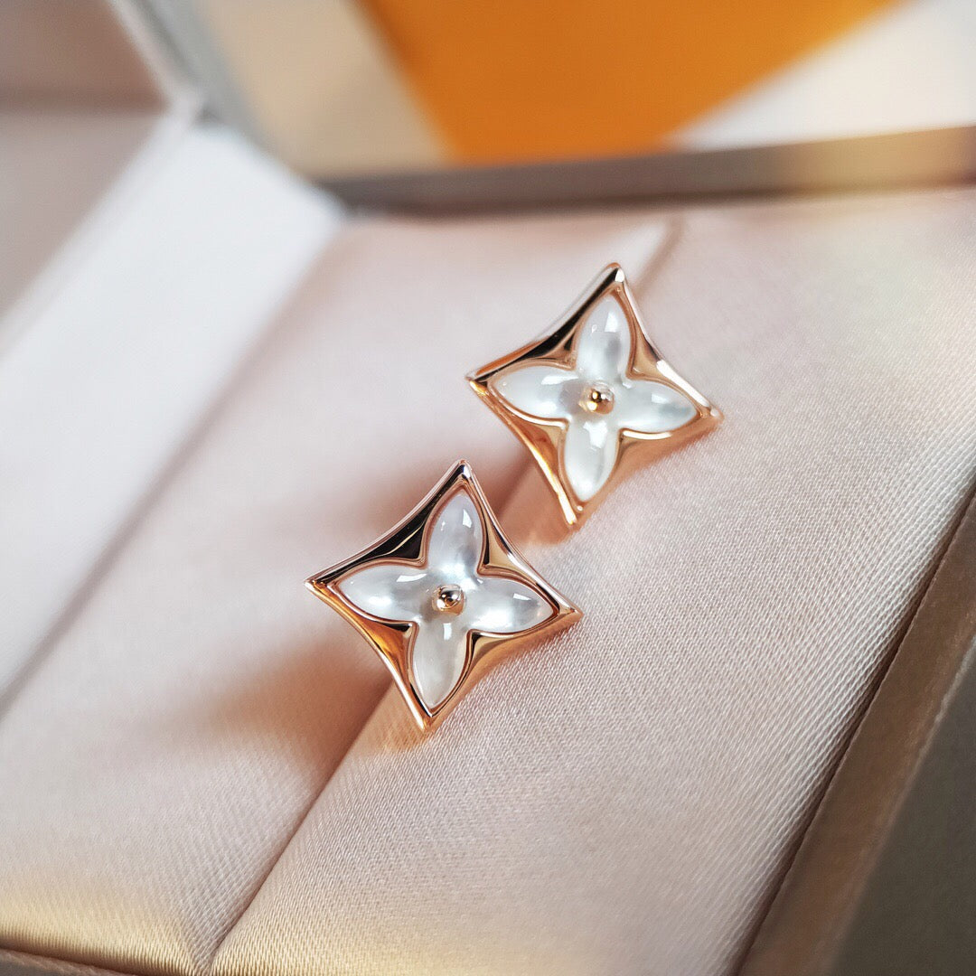 [LunaMar]STAR MOP ROSE GOLD EARRINGS