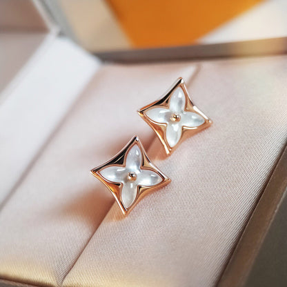 [LunaMar]STAR MOP ROSE GOLD EARRINGS