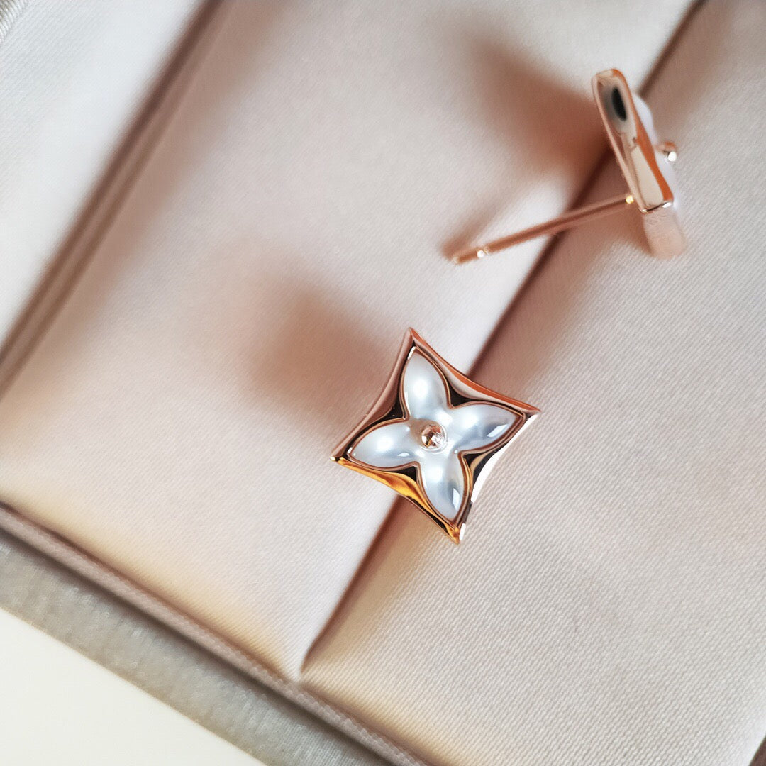 [LunaMar]STAR MOP ROSE GOLD EARRINGS