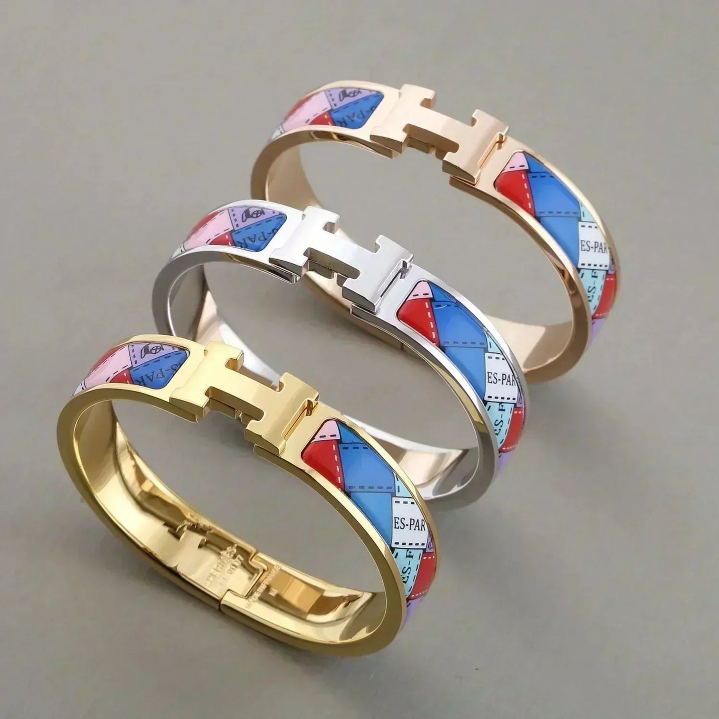 [LunaMar]H BRACELET DOTTED BORDER 12MM
