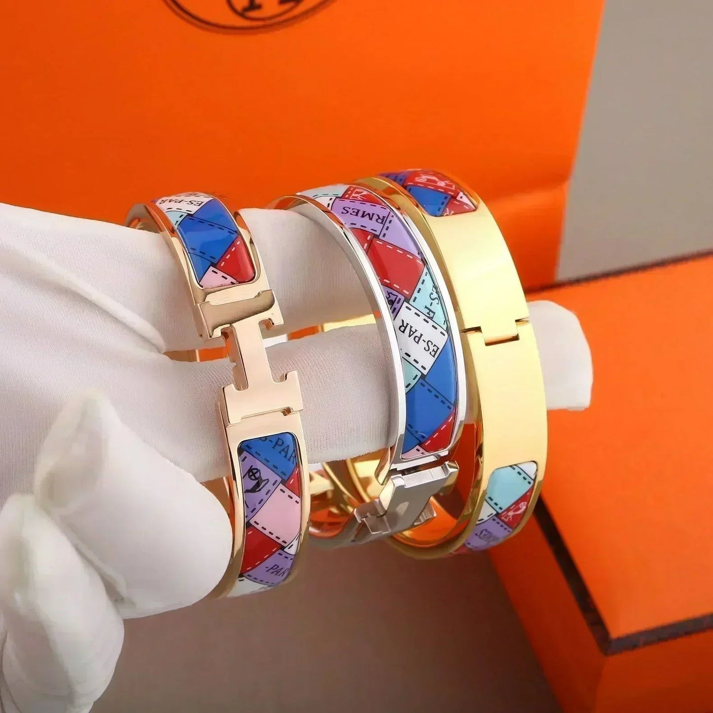 [LunaMar]H BRACELET DOTTED BORDER 12MM