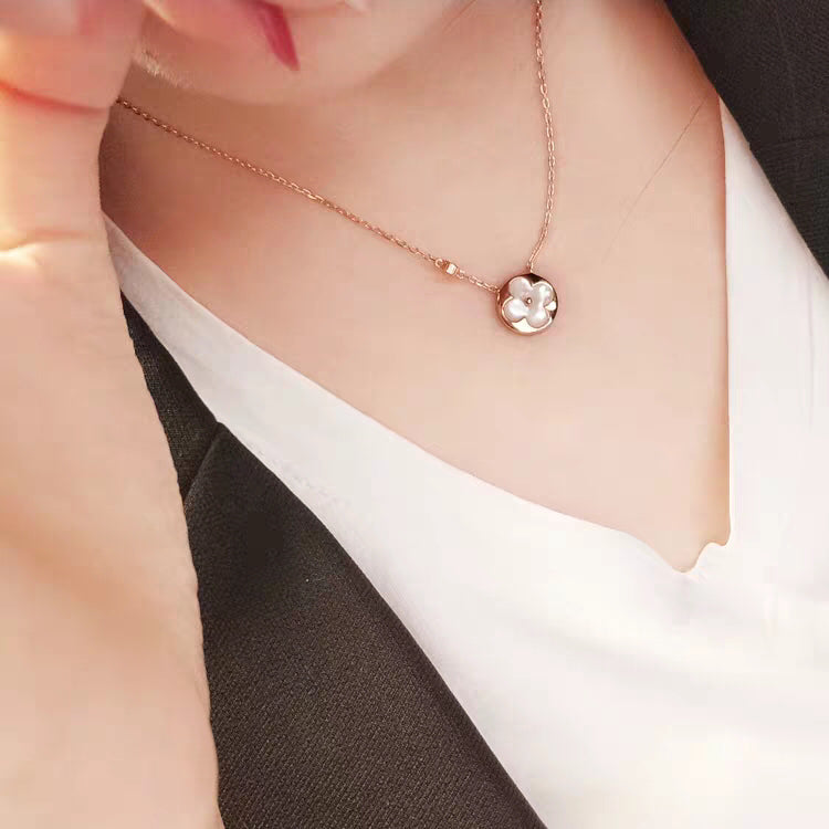 [LunaMar]SUN MOP GOLD 1 DIAMOND NECKLACE