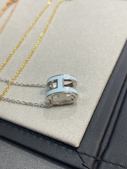 [LunaMar]POP H LIGHT BLUE NECKLACE