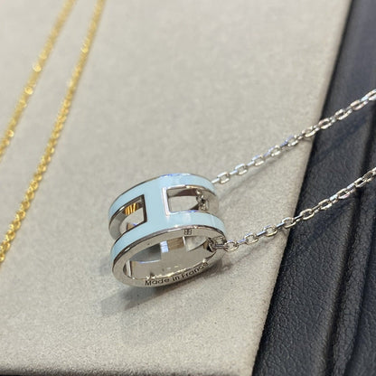 [LunaMar]POP H LIGHT BLUE NECKLACE