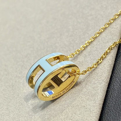 [LunaMar]POP H LIGHT BLUE NECKLACE