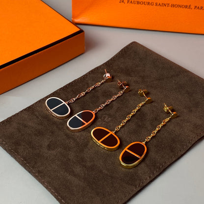 [LunaMar]CHAINE VERSO BLACK CERAMIC EARRINGS