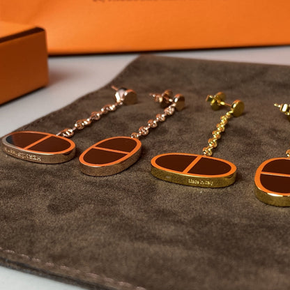 [LunaMar]CHAINE VERSO BLACK CERAMIC EARRINGS