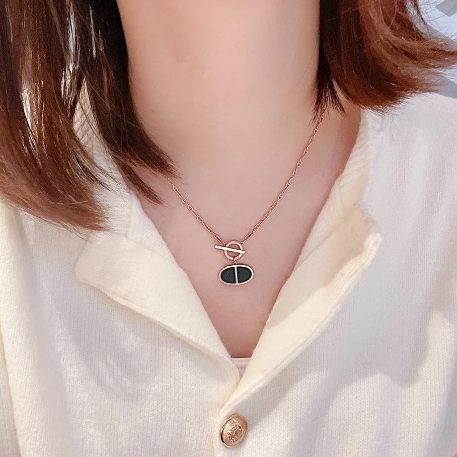 [LunaMar]CHAINE VERSO BLACK CERAMIC NECKLACE
