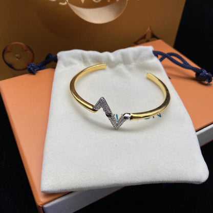 [LunaMar]VOLTE UPSITE DOWN DIAMOND GOLD OPEN BRACELET
