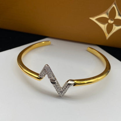 [LunaMar]VOLTE UPSITE DOWN DIAMOND GOLD OPEN BRACELET