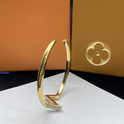 [LunaMar]VOLTE UPSITE DOWN DIAMOND GOLD OPEN BRACELET
