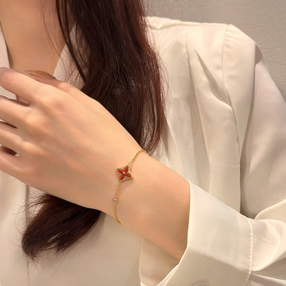 [LunaMar]COLOR STAR CARNELIAN ROSE GOLD DIAMOND BRACELET