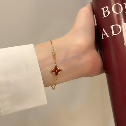 [LunaMar]COLOR STAR CARNELIAN ROSE GOLD DIAMOND BRACELET