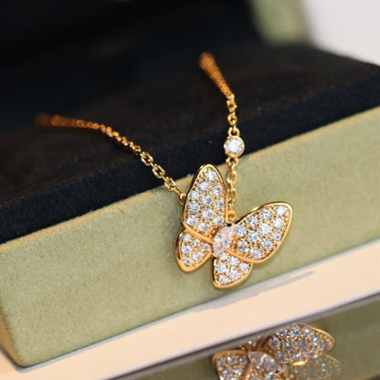 [LunaMar]BUTTERFLY DIAMOND CHARM NECKLACE